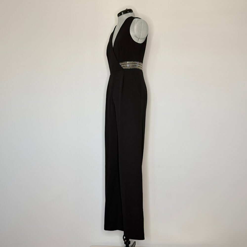 Calvin Klein Black Embellished V-Neck Jumpsuit - Picture 3 of 9